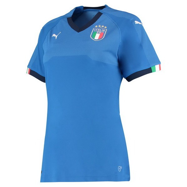 Camiseta Italia Primera Mujer 2018 Azul